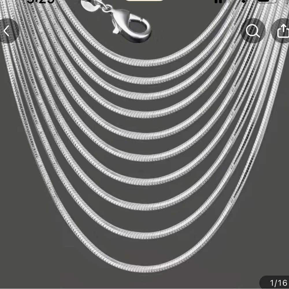Silver Plated. Measure 24”. Each Chain Is $6. Photo is of a few chains together.